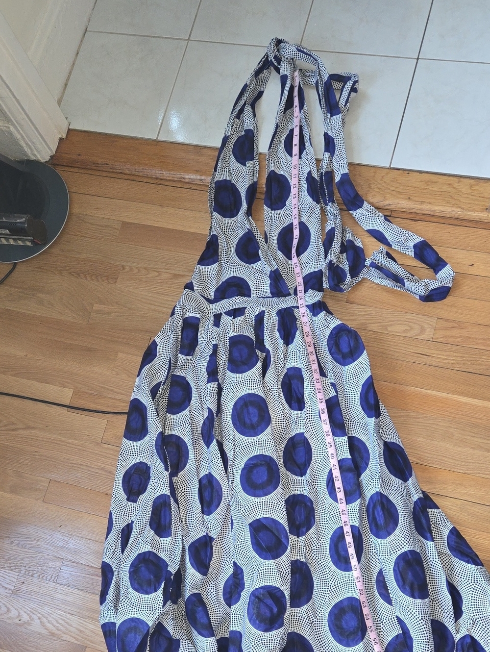 Women’s Blue Polka Dot Halter Sundress